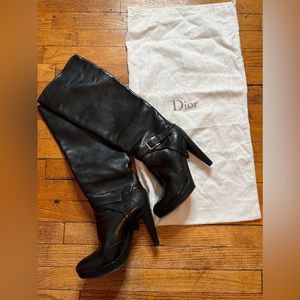 Dior Platform Knee  Boot with Buckle Detail